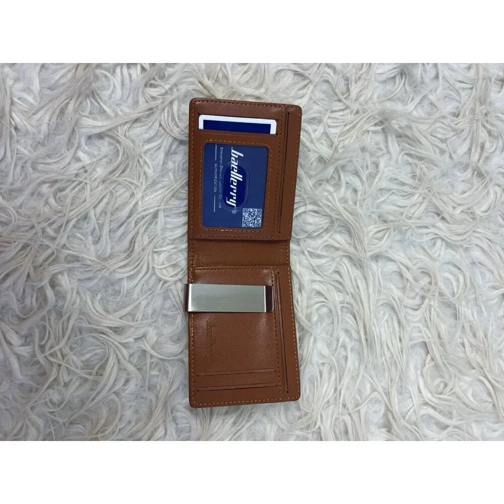 Baellerry Mens Slim Leather Wallet Money Clip AUSTIN RFID Blocking Bifold NWT